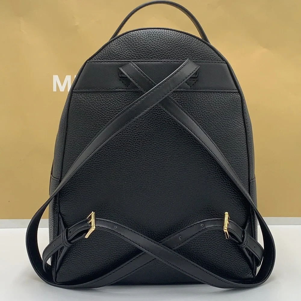 NWT MICHAEL KORS VALERIE MEDIUM PEBBLED LEATHER BACKPACK BLACK COLOUR
